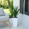 37" UV Resistant Artificial Agave Plant in White Tower Planter (Indoor/Outdoor)
